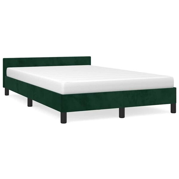 vidaXL Estructura cama sin colch&oacute;n terciopelo verde oscuro 120x190cm