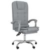 vidaXL Silla de oficina reclinable con masaje de tela gris claro