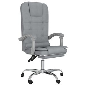 vidaXL Silla de oficina reclinable con masaje de tela gris claro