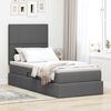 vidaXL Cama con almacenamiento y colch&oacute;n Gris oscuro 90 x 190 cm