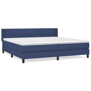 vidaXL Cama box spring con colch&oacute;n tela azul 200x200 cm
