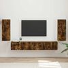 vidaXL Conjunto de mueble de TV 4 pcs Roble ahumado