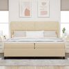 vidaXL Cama tipo Box Spring con colch&oacute;n Crema 200 x 200 cm tela