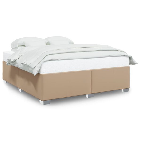 vidaXL Estructura cama sin colch&oacute;n cuero sint&eacute;tico capuchino 180x200cm