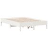 vidaXL Estructura de cama sin colch&oacute;n madera de pino blanco 135x190 cm