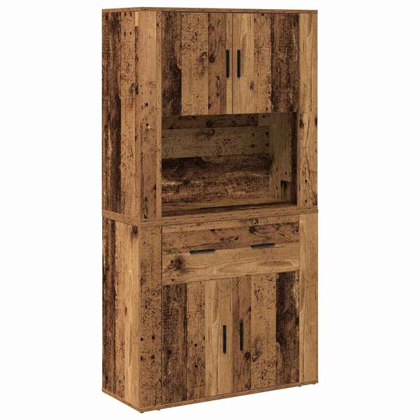 vidaXL Highboard Madera vieja 80 x 33 x 150 cm Madera contrachapada