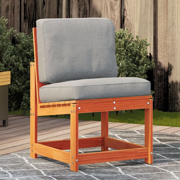 vidaXL Silla de jard&iacute;n madera maciza de pino marr&oacute;n cera 50,5x55x77 cm