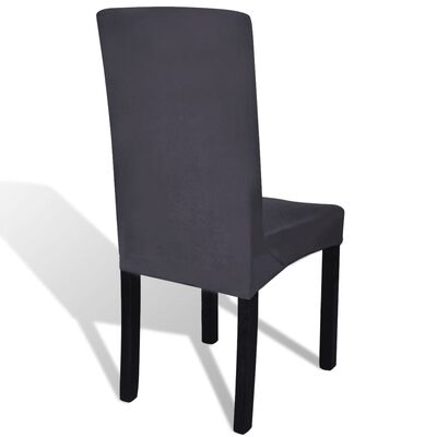 vidaXL Funda para silla elástica recta 6 unidades gris antracita