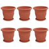 vidaXL Macetas 6 pcs Rojo Ladrillo &Oslash; 26 x 21.5 cm Pl&aacute;stico
