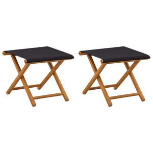 vidaXL Silla de terraza 2 pcs Madera de Eucalipto Maciza Negro