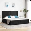 vidaXL Cama con almacenamiento y LED Negro 200 x 200 cm Poli&eacute;ster