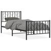 vidaXL Estructura cama sin colchón con estribo metal negro 90x190 cm