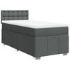 vidaXL Cama box spring con colch&oacute;n tela gris oscuro 90x200 cm