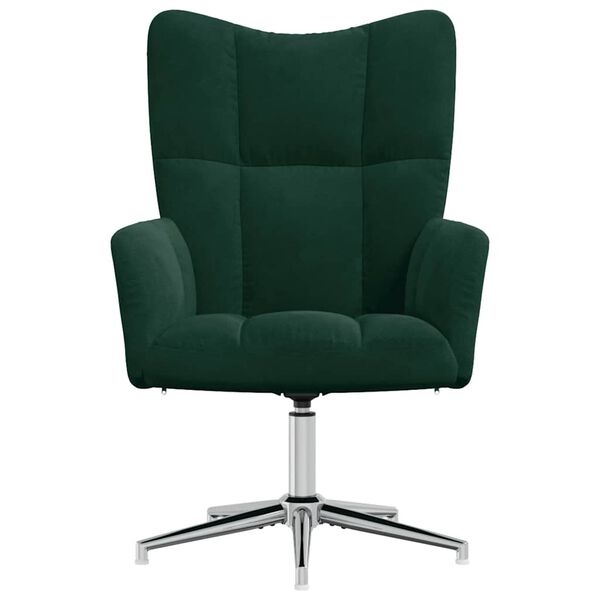vidaXL Sill&oacute;n de relax de terciopelo verde oscuro