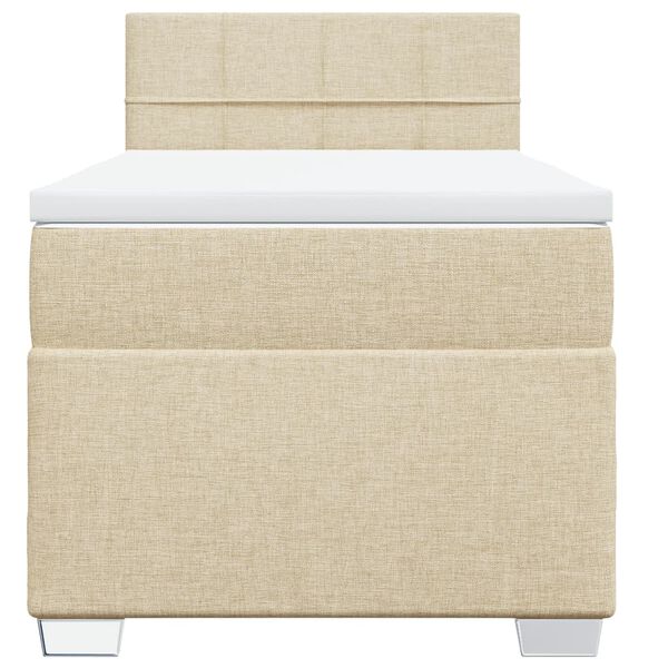 vidaXL Cama box spring con colch&oacute;n tela color crema 80x200 cm