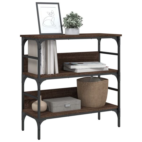 vidaXL Mesa consola madera de ingeniería marrón roble 75x32x75 cm