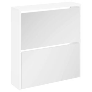 vidaXL Zapatero 2 niveles y espejo blanco 63x17x67 cm