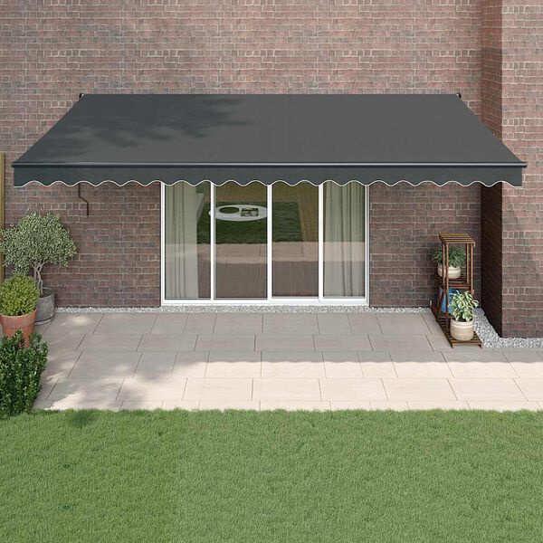 vidaXL Toldo retr&aacute;ctil aluminio y tela gris antracita 5x3 m