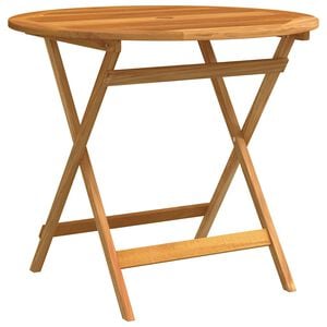 vidaXL Mesa jard&iacute;n plegable madera maciza de eucalipto &Oslash;90x75 cm