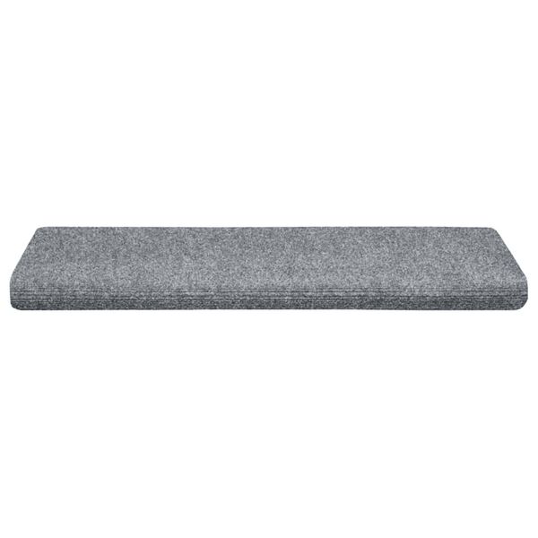 vidaXL Felpudos autoadhesivos para escaleras, 5 unidades, 65 x 21 x 4 cm, gris claro, borde rectangular