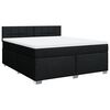 vidaXL Cama box spring con colch&oacute;n tela negro 180x200 cm