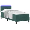 vidaXL Cama Box Spring LED Verde oscuro 80 x 200 cm Terciopelo