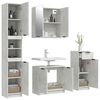vidaXL Set muebles de ba&ntilde;o 4 piezas madera contrachapada gris hormig&oacute;n