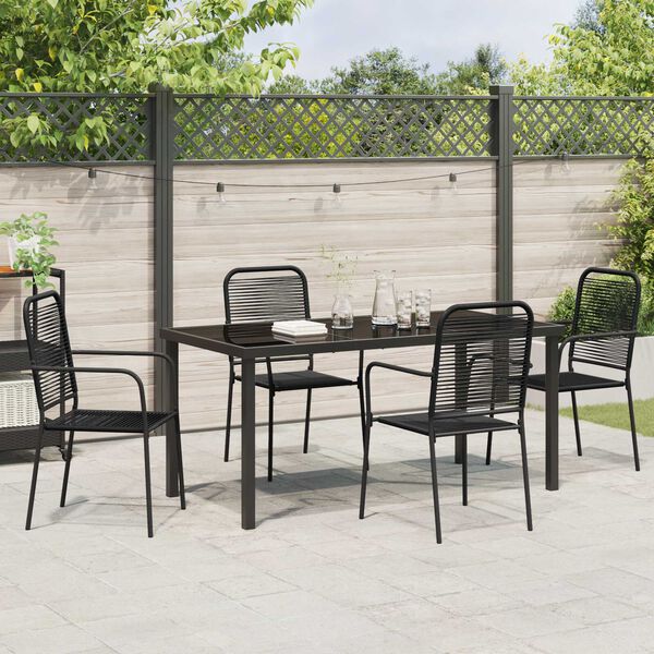 vidaXL Conjunto de Comedor de Jard&iacute;n 5 pcs Negro