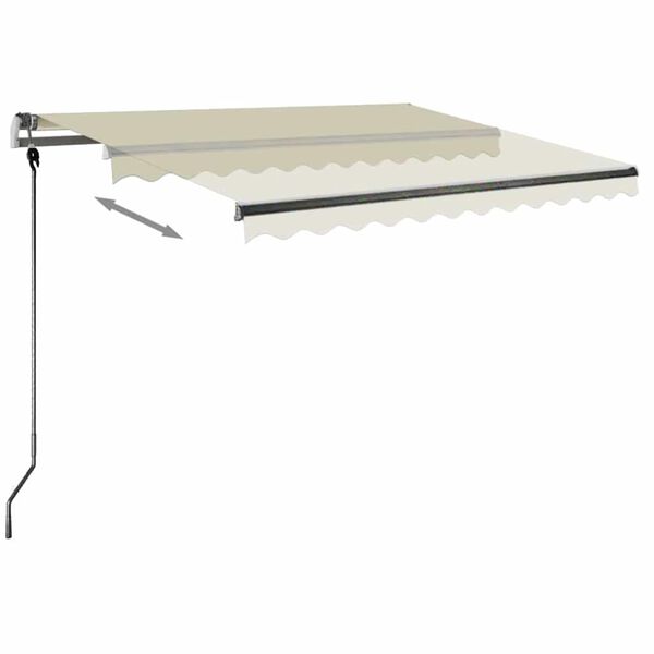 vidaXL Toldo retr&aacute;ctil manual con LED color crema 350x250 cm