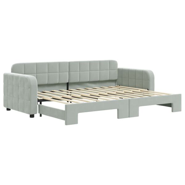 vidaXL Sof&aacute; cama nido terciopelo gris claro 80x200 cm