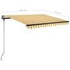 vidaXL Toldo de pie retr&aacute;ctil manual amarillo y blanco 300x250 cm