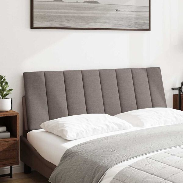 vidaXL Cabecero de cama acolchado Hanko tela gris taup&eacute; 120 cm