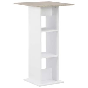 vidaXL Mesa alta de bar blanco y gris hormig&oacute;n 60x60x110 cm