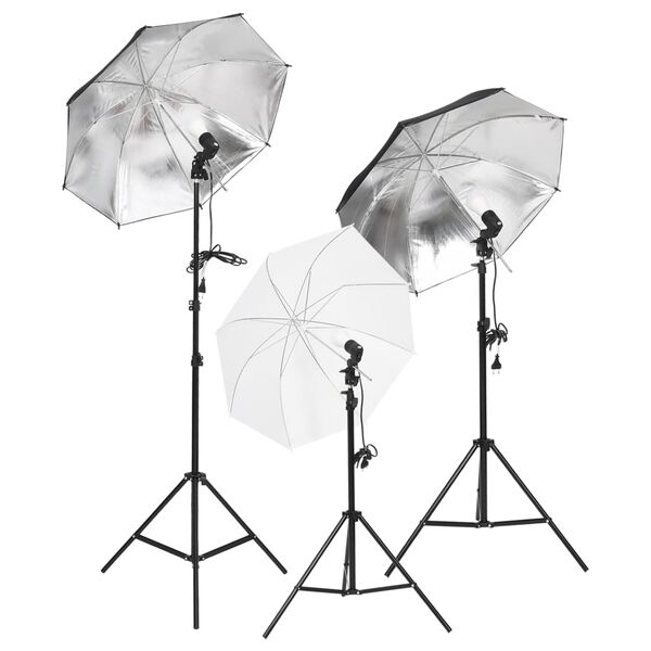 vidaXL Kit de estudio fotogr&aacute;fico con set de luces y fondo