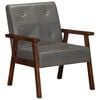 vidaXL Sill&oacute;n de cuero aut&eacute;ntico gris