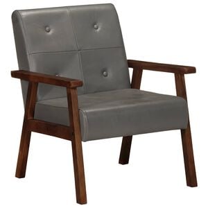 vidaXL Sill&oacute;n de cuero aut&eacute;ntico gris