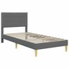 vidaXL Estructura de cama con cabecera Gris oscuro 90 x 190 cm tela