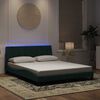 vidaXL Estructura de cama con LED sin colch&oacute;n Hanko terciopelo verde oscuro 160x200cm