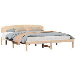 vidaXL Estructura de cama Natural 200 x 200 cm Madera de pino macizo