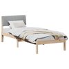 vidaXL Estructura de cama con cabecera Marrón y gris claro 75 x 190 cm