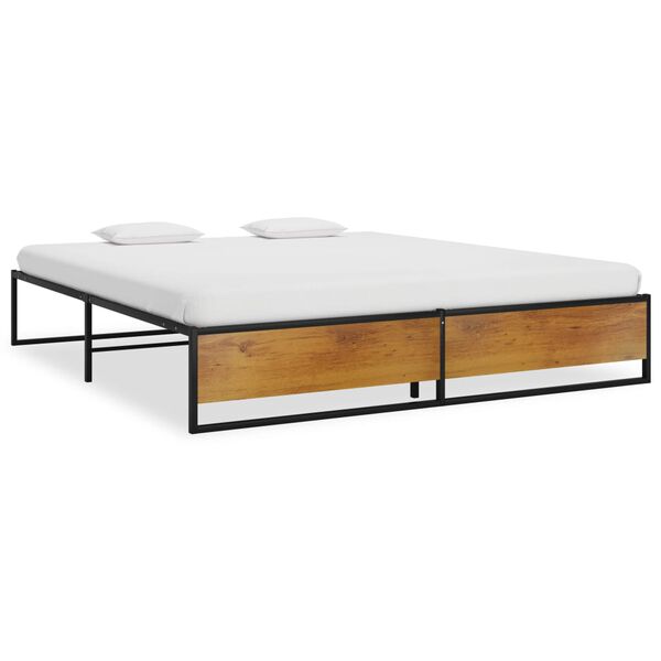 vidaXL Estructura de cama sin colchón metal negro 200x200 cm