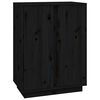 vidaXL Aparador de madera maciza de pino negro 60x35x80 cm