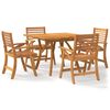 vidaXL Juego de comedor de jard&iacute;n 5 piezas madera maciza de acacia