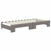 vidaXL Sofá cama nido con cajones tela gris taupe 80x200 cm