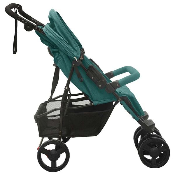 vidaXL Carrito para gemelos de acero verde