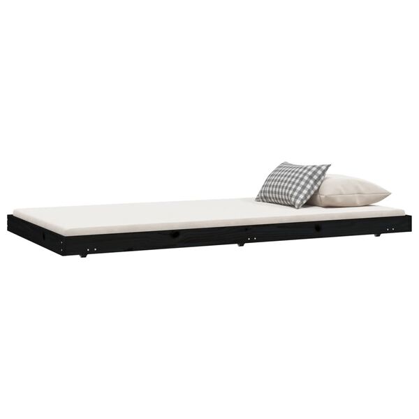 vidaXL Estructura de cama madera maciza de pino negro 100x200 cm
