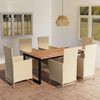 vidaXL Juego de comedor para jard&iacute;n de 7 piezas beige