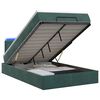 vidaXL Cama tipo otomana con colch&oacute;n y LED Verde oscuro 120 x 190 cm