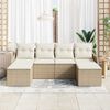 vidaXL Conjunto de sof&aacute; de jard&iacute;n con coj&iacute;n 6 pcs Beige Polirat&aacute;n