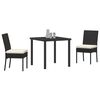 vidaXL Conjunto de Comedor de Jard&iacute;n 3 pcs Negro